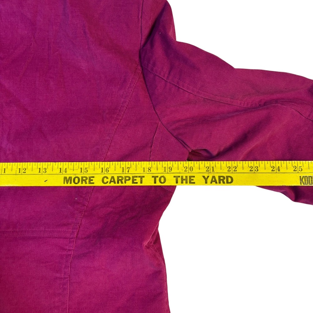 Patrick Christopher Womens Magenta Pink Corduroy Full Zip Jacket Size M Fine Wal - Picture 10 of 13